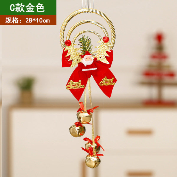 Wind Chimes Juldekorationer Dragon Clock Små hängande ornament C små vindspel (guld)