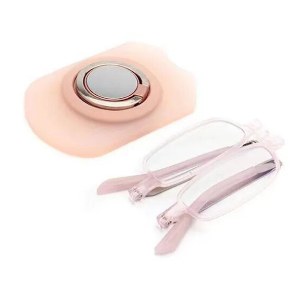 Taitettavat lukulasit itseliimautuvalla kotelolla Pink Rosa