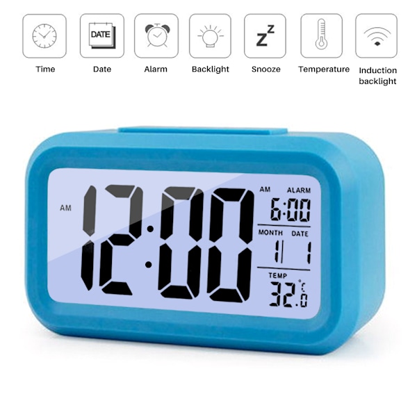 LED Elektronisk Väckarklocka Digital Väckarklocka för Hemmakontor Kök Sängbordsklocka Kalender Temperaturdisplay Skrivbordsklockor