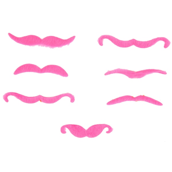7 stk. Falske overskæg Nyhed Cosplay kostume skæg til fødselsdag Halloween Party Pink