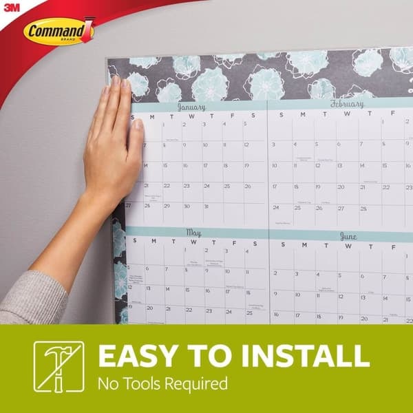 3M Command Plakatstrips, 12 strips, Hvid—pa