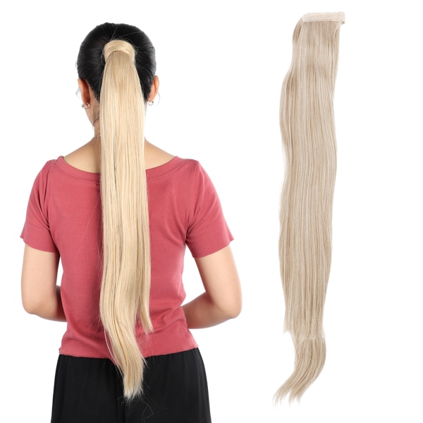 Kvinder langt lige hår forlængelse hestehale paryk klip i hestehale falsk hår stykke Styling 02#