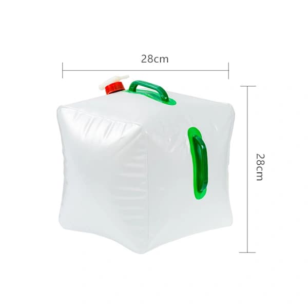Vandkande med hane, sammenklappelig - 20 L Transparent
