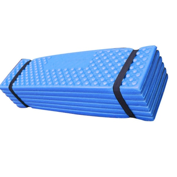Sammenleggbar liggeunderlag myk PVC fortykket dobbel eggkasse liggeunderlag for utendørs camping blå svart 186x57