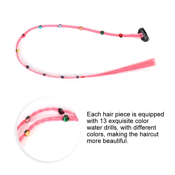 Färgglad spårlöst falskt hårstycke Glänsande hårförlängning syntetisk peruk (ljusrosa)
