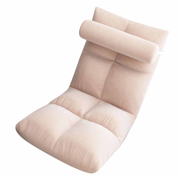 Gulvstol med ryggstøtte Sammenleggbar sofa Stol Soveseng Sofa Recliner Gulv Spillestol Meditasjonsstol for voksne Rosa