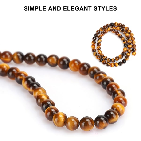 Natursten tigerøje runde perler DIY smykker armbåndsfremstillingsværktøj 6 mm 62 stk perler