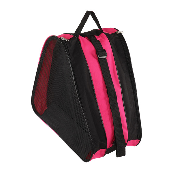 Skøjtepose fortykket 3 lags trekantet vandtæt rulleskøjtetaske med justerbar rem til udendørs rød