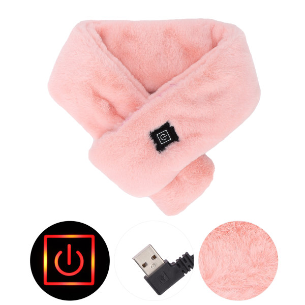 USB lämmitetty huivi säädettävä kaulalämmityshuivi irrotettava pehmolämmittävä kaulahuivi Huivi Vaaleanpunainen