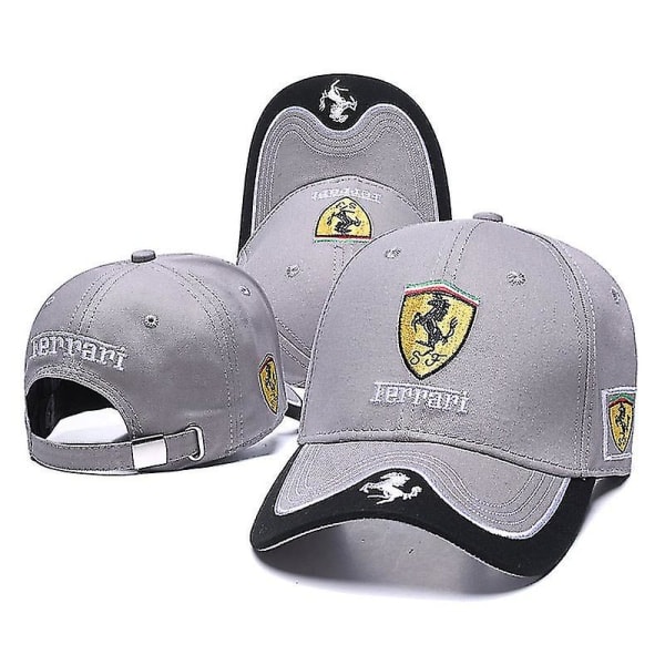 Ferrari Team-keps Utomhussport Baseballkeps Racingkeps Justerbar Bomullskeps_x Röd