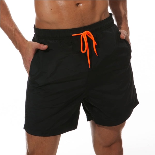 Badbyxor for menn Quick Dry Beach Shorts med fikor Black XX-Large