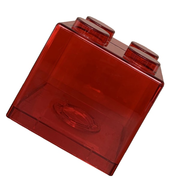 Rensa Pengar Sparbank Byggblock Design Rektangulär Transparent Mynt Spara Box för Barn Pojkar Flickor Röd 8,9x8,9x9,2cm / 3,5x3,5x3,6in