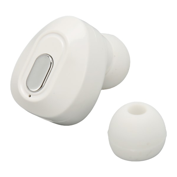 Enkelt øretelefon Mini Bluetooth 5.3 Enkelt øretelefon IPX5 vandtæt enkelt trådløst øretelefon til erhvervssport Hvid