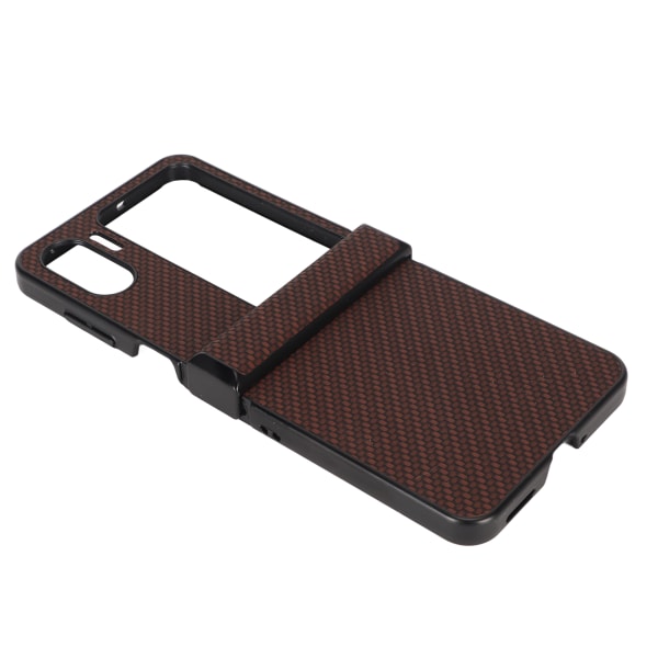 Telefonveske for OPPO Finn N2 Flip Carbon Fiber Texture Fold Mobiltelefon Plastbeskyttelsesveske Brun