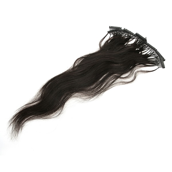 Sporfrie hårforlengelsesklemmer Naturlig ekte hår Parykk Hestehale verktøysett 55 cm