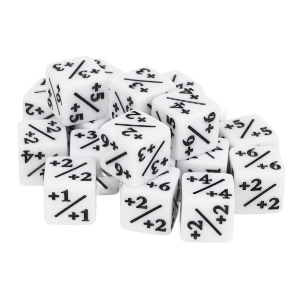 20 stk Terningsett Puslespill Moro 6-sidig tall Akrylterninger for spilling Førskoleutdanning Hvit