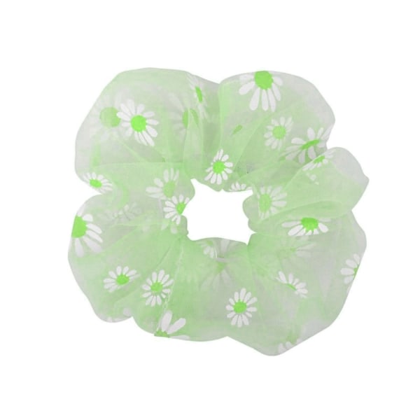 Hiusscrunchies Elastinen pehmeä sideharso Daisy kuvio paksusuolen Hiusnauhat Hiustarvikkeet Vihreä