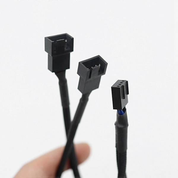 10X 1 till 2-vägs Flätad Kabel Y-Splitter 3/4 Pin PWM Hane Kontakt Fläkt Dator PC Fläkt Förlängning Ad.pa