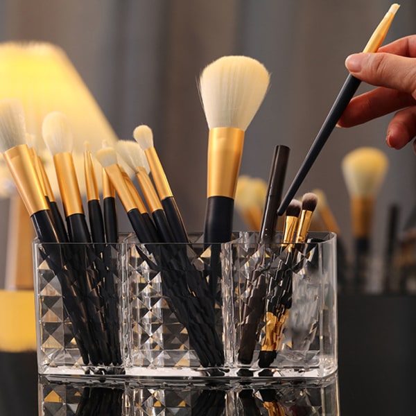 Gjennomsiktig akryl makeup Brush Organizer Kreativ utsøkt øyenbrynblyantbørsteorganisering