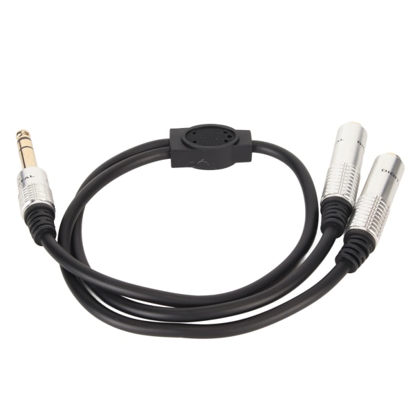 1/4 tum Stereo Splitter Y-kabel Dubbelkanal aluminiumlegering 6,35 mm hankontakt till dubbel 6,35 mm honportkabel 19,7 tum