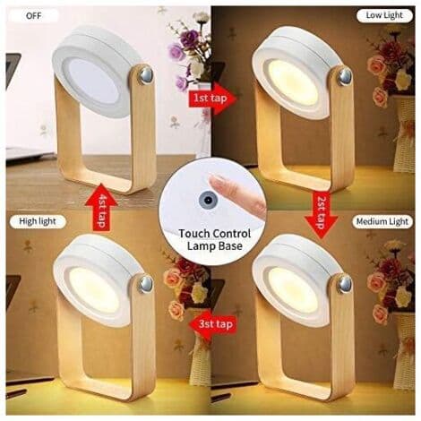 Dæmpbar Touch Light Sengelampe, Bærbare senge lamper til sengebord med sikkert natlys,--.pa