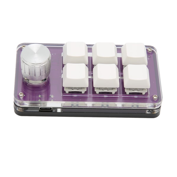 6 taster, enhånds mekanisk tastatur med knopkablet Plug and Play programmerbart tastatur til Gaming Office Purple