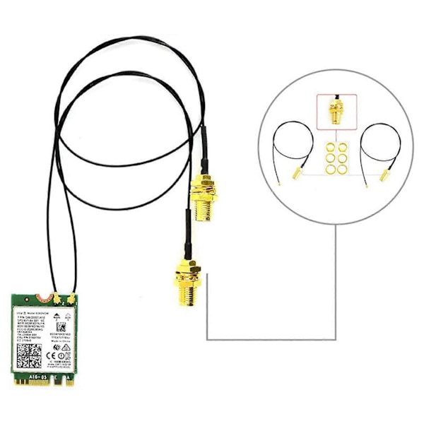 2X Dual Mode Intel AC8265 Trådløs NIC Modul Støtte 2.4GHz/5GHz WiFi og Bluetooth 4.2 for Jetson.pa