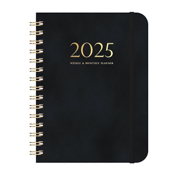 2025 Kalender, 140 Siders Notesbog, Dagbog, 2025 Planlægningsskema Hæftet Notesbog, Kalender Ugentlig Notesbog