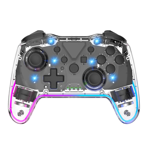 Trådlös Switch Pro-kontroll för Nintendo Switch/Lite/OLED/Windows/iOS/Android, 7-färgad justerbar RGB-belysning Switch Remote Gamepad med