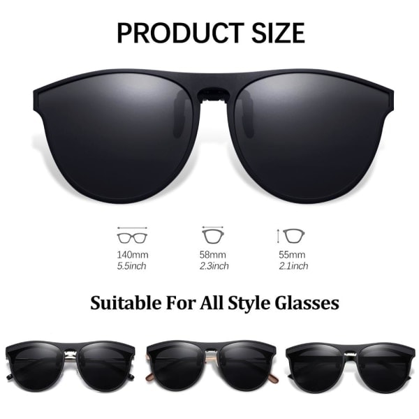 Paris Polariserade Clip-on Solglasögon Unisex Anti-bländning