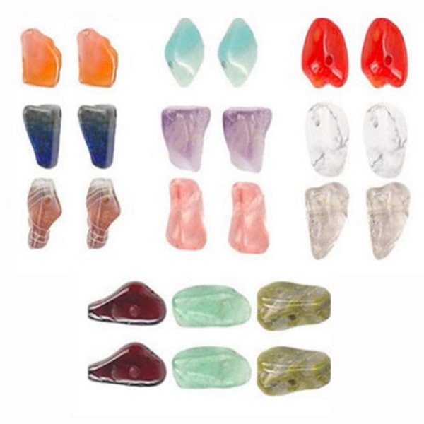 15 farver knuste stenperler Naturlige uregelmæssigt formede løse perler til DIY smykker Halskæde Armbånd øreringe
