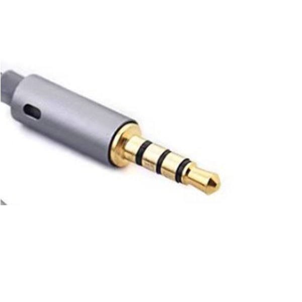 3,5 mm hörlursdelare 2 i 1 hane till hona nylon 3,5 mm ljuddelare för telefon bärbar surfplatta Silvergrå