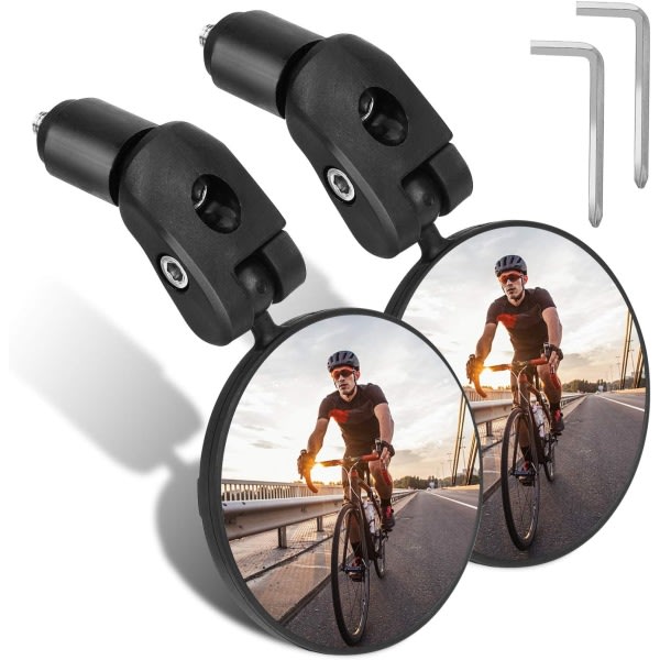 Sykkelspeglar, konveks styrespeil 360° justerbar High Definition sykkelspegel for Mountain Road Bike Motorcycle Cykel (2 P
