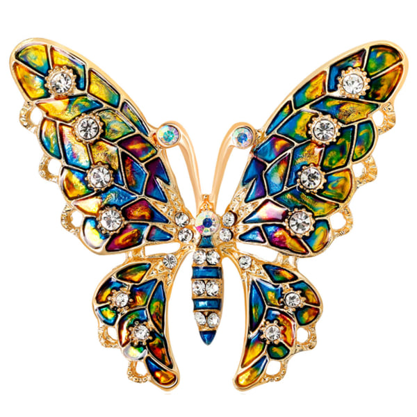 Personlig sommerfugl formet brosje pin kvinner rhinestone legering brosje smykker tilbehør