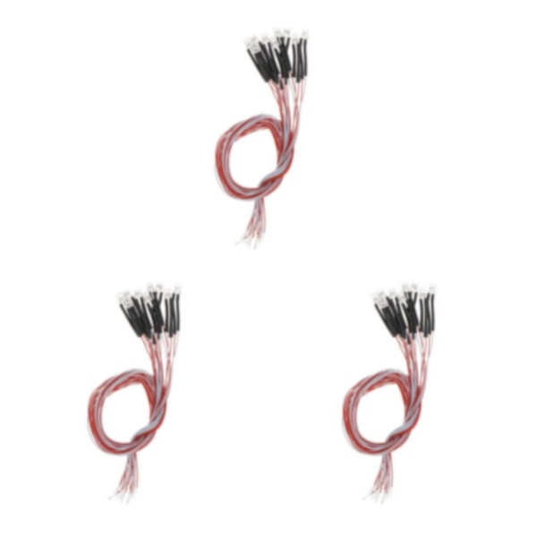 1/2/3/5 10 kpl Esikytketyt 3 mm LED-lamput, DC3V Punainen 30cm Red 30cm 3Set