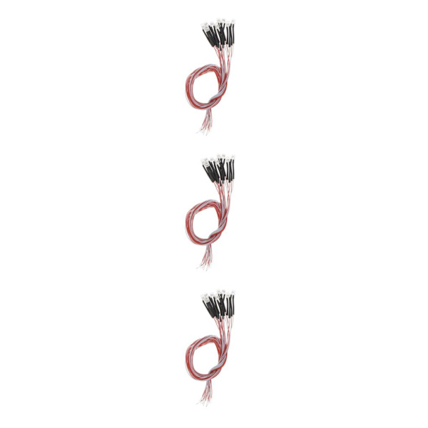 1/2/3/5 10 ST Förkopplade 3 mm LED-lampor, DC3V Röd, 30 cm Red 30cm 3Set