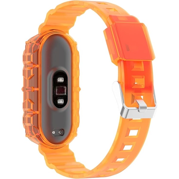 Smart armbånd til Xiaomi Mi Band 7/6/5, transparent silikone armbånd, udskiftningsarmbånd håndledsrem til Xiaomi Orange