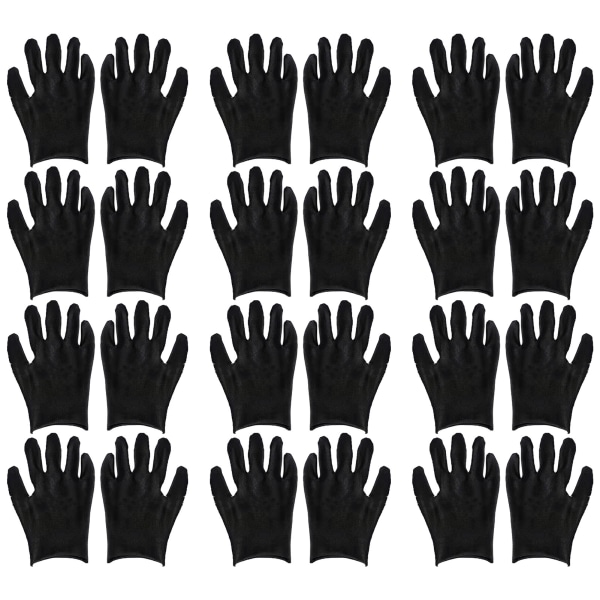 12 par bomullshandskar polyester bomull förtjockad svettabsorberande smycken handskar för ridning Factory svart