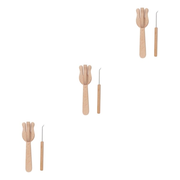 1/2/3/5 Stickverktyg Träform Handvävstol Multifunktionell 3Set
