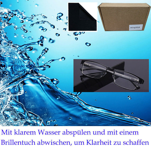 3-pack Herr Metall Läsglas Rektangulära Läsglasögon 2,0_paris