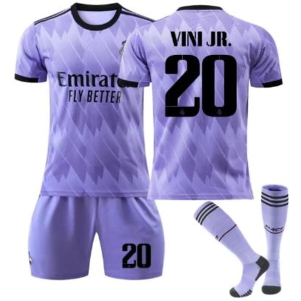 Ny säsong 2022-2023 Real Madrid fotbollströja VINI JR.20 8-9v.