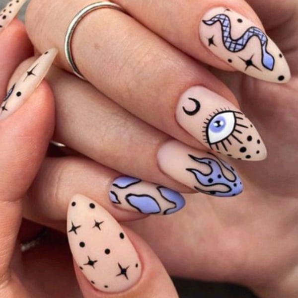 Evil Eye Nail Sticker Selvklebende