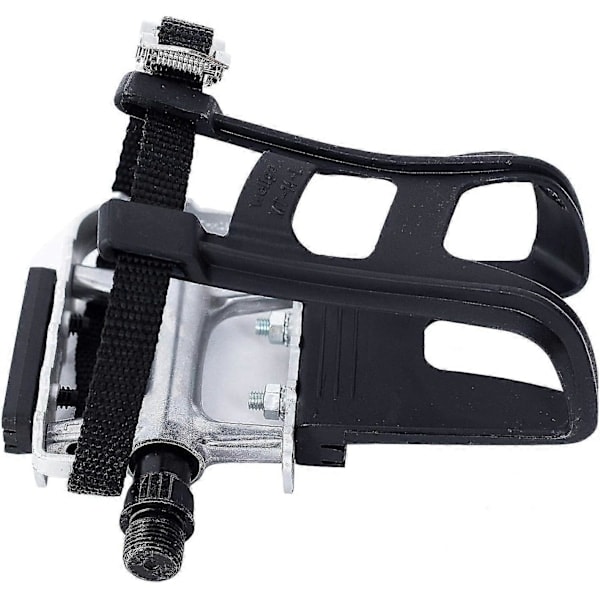 Paris Cykelpedal med clips og remme, 9/16 tommer aksel, egnet til spinningcykler, motionscykler og udendørs cykler