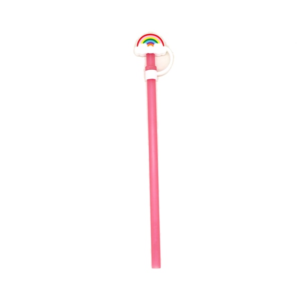 Halmspisser deksel Silikon PVC PP Støvtett Gjenbrukbare bærbare stråplugger for barnefamilier (regnbuer [halmfarge tilfeldig])