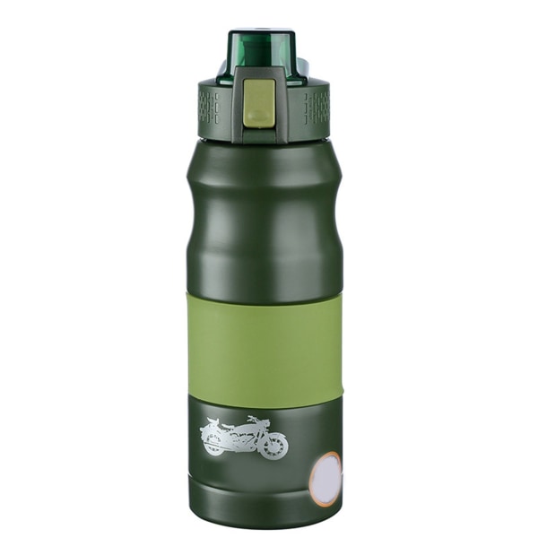 Termisk flaske i rustfritt stål bærbar stor kapasitet Fasjonabel vakuum termisk flaske for utendørs 680 ml grønn
