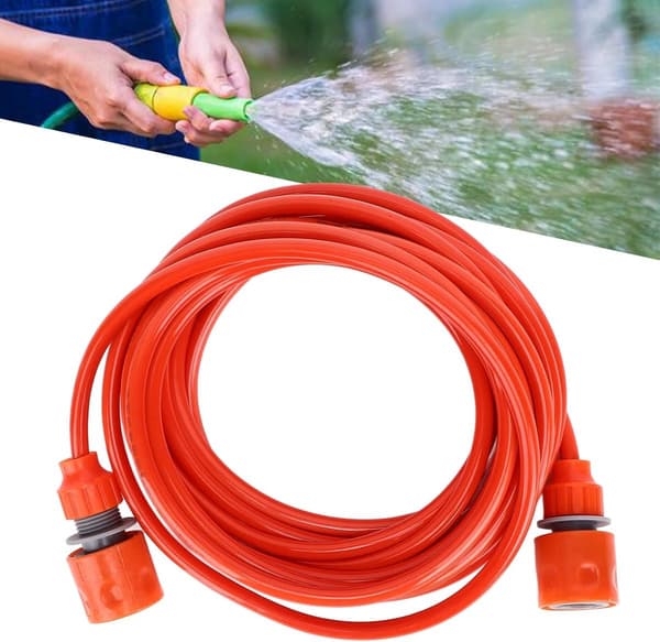 Flexibel trädgårdsslang, högtrycksvattenslang i plast, slitstark, för växtbevattning och biltvätt, orange, 6 meter