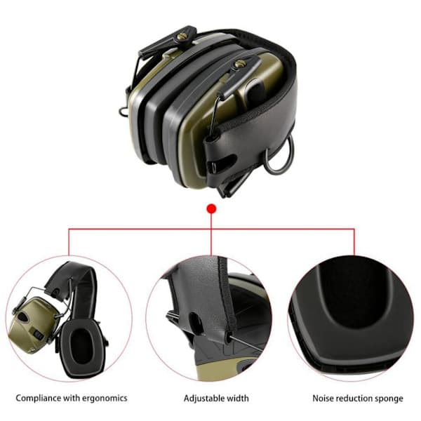 Adjustable Shooting Earmuffs Hearing Protector Foldable Outdoor Noise Cancelling Headphones Built-in Directional Microphone