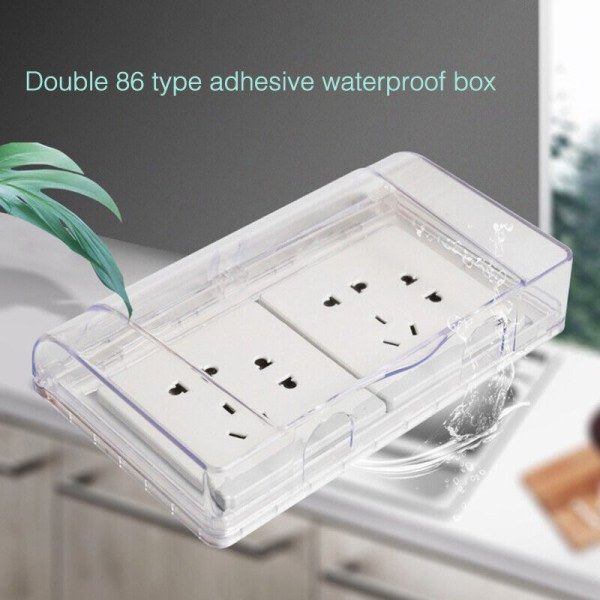 86 Typ Elektrisk kontakt Dubbla uttag Cover Barnsikkerhed Vattentät låda Transparent