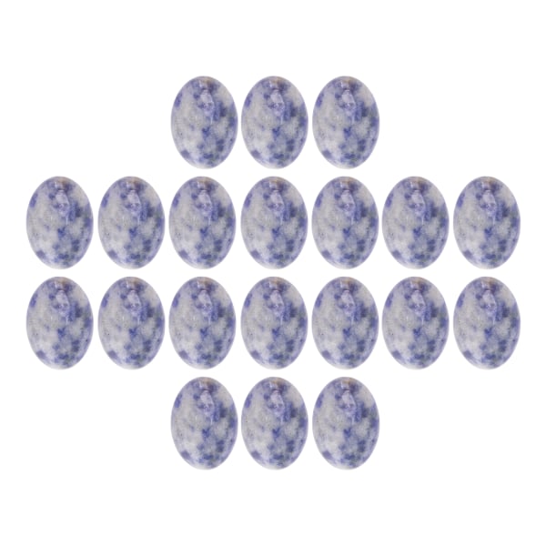 20 stk ovale cabochon bærbare flatback smykker gjør DIY myk steinperle for ring halskjede blå
