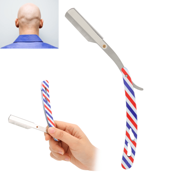 Professionel ligekant barberbladsholder i rustfrit stål Barber manuel barbermaskine til mænd uden klinge